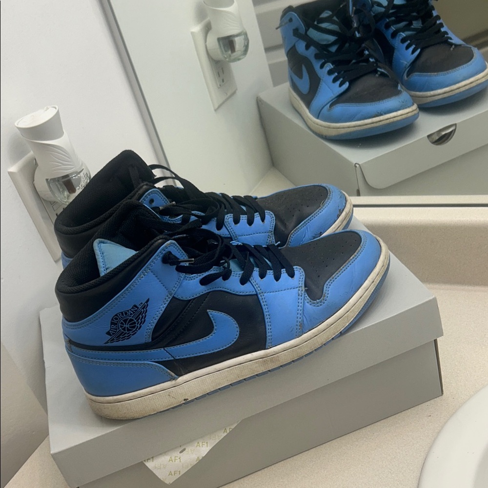 Jordan High-Top Sneakers in Blue and Black